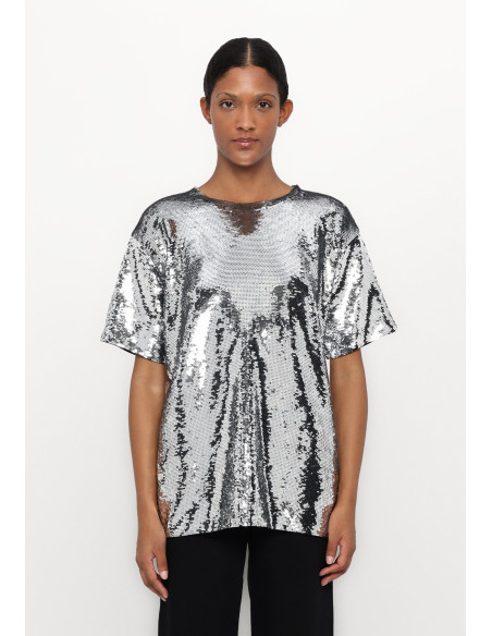 პერანგი MICHAEL KORS - SEQ OVRSIZE BF TUNIC TEE