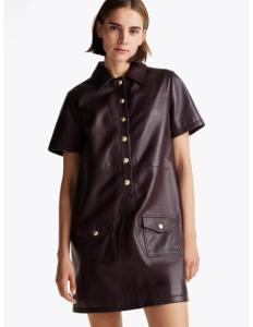 კაბა Tommy Hilfiger - LEATHER SHORT DRESS