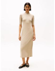 კაბა Tommy Hilfiger - SLIM 5X2 RIB MIDI DRESS 1/2