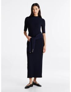 კაბა Tommy Hilfiger - SLIM 5X2 RIB MIDI DRESS 1/2