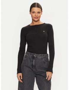 მაისურები Tommy Jeans - TJW SLM BUTTON RIB C-NECK LS EXT