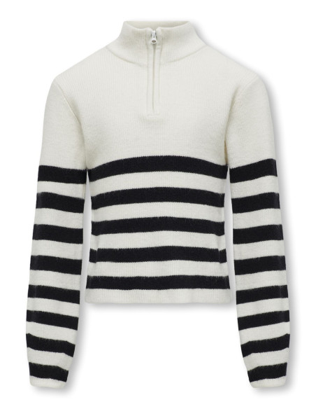 ბავშვის ჯემპრი/ჟაკეტი KIDS ONLY - KOGFRANCA HALF ZIP L/S STRIPE KNT NOOS