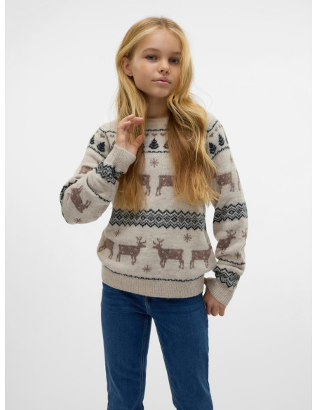 ბავშვის ჯემპრი/ჟაკეტი Vero Moda Girl - VMDEERS LS O-NECK PULLOVER. XMAS GIRL