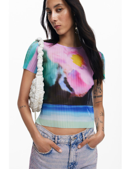 მაისურები DESIGUAL - FADED LANDSCAPE T-SHIRT