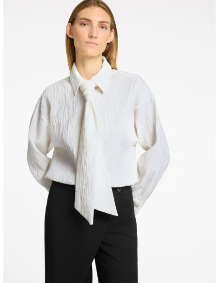 პერანგი SELECTED FEMME - SLFIRIS LS BOW SHIRT B