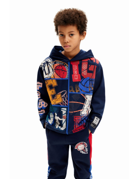 ბავშვის ჯემპრი/ჟაკეტი Desigual - BASKETBALL T-SHIRT WITH A HOOD
