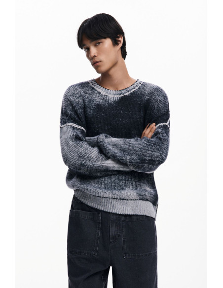 კაცის სვიტერი DESIGUAL - DISTRESSED KNIT SWEATER