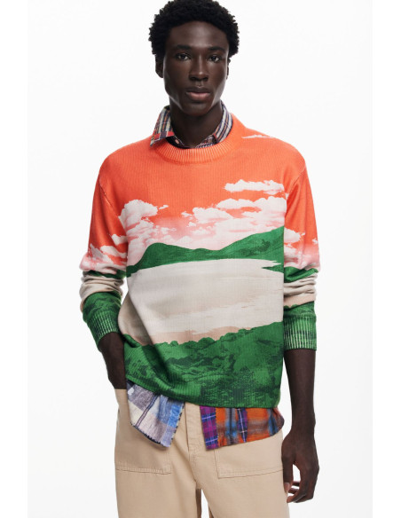 კაცის სვიტერი DESIGUAL - LANDSCAPE SWEATER