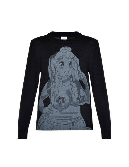 კაცის სვიტერი Reckless - ANIME GIRL SWEATER BLACK