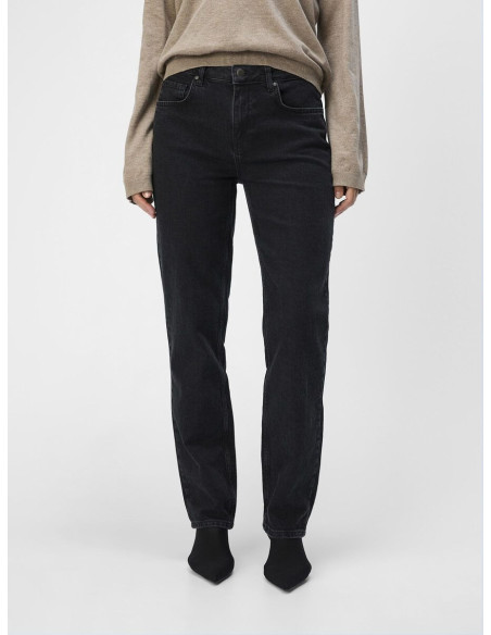 ქალის ჯინსი OBJECT - OBJSAVA ELLEN MW STRAIGHT BLK JEANS NOOS