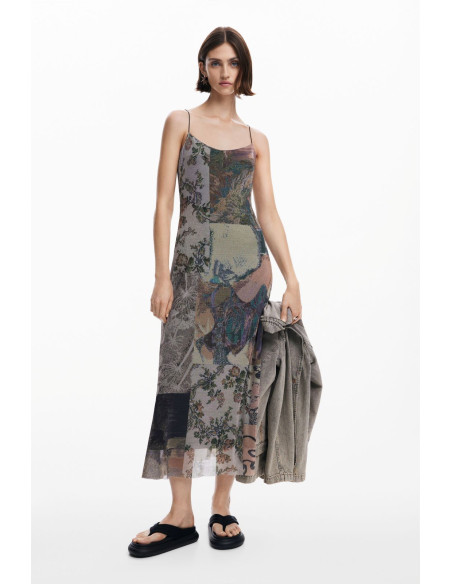 კაბა DESIGUAL - PRINTED TULLE DRESS