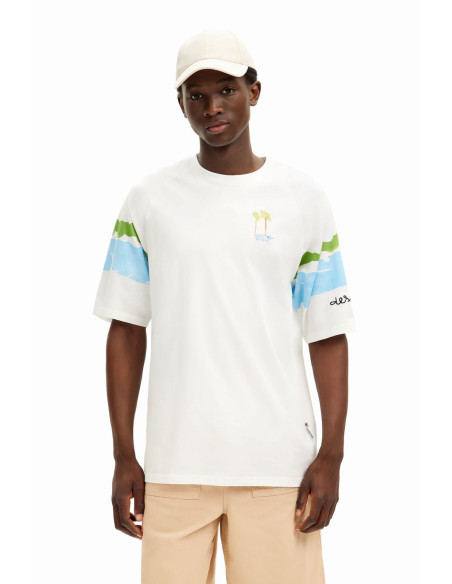 მაისური DESIGUAL - WATERCOLOR PALM TREES T-SHIRT