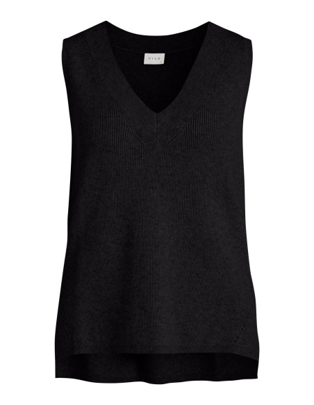 პიჯაკი VILA - VIRIL KNIT RIB V-NECK S/L VEST - NOOS