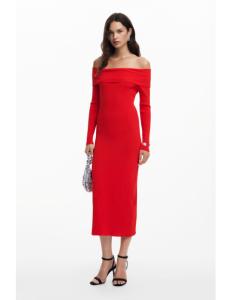 კაბა DESIGUAL - BARDOT NECKLINE DRESS