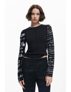 მაისურები DESIGUAL - T-SHIRT WITH PRINTED SLEEVES