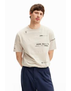 მაისური DESIGUAL - SHORT-SLEEVED T-SHIRT WITH LETTERING DESIGN
