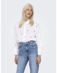 პერანგი ONLY - ONLNEW LINA GRACE LS EMB SHIRT NOOS WVN