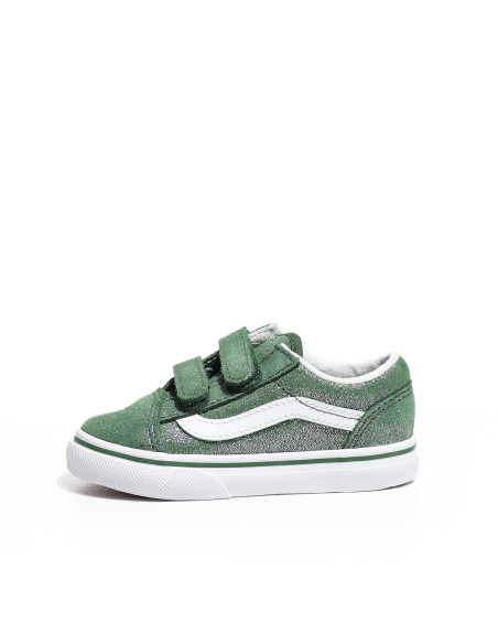 ბავშვის სპორტული ფეხსაცმელი VANS - Old Skool V Tinsel Suede GREEN/TRUE WHITE