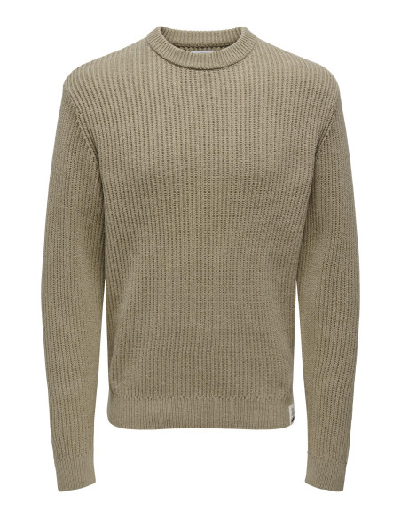 კაცის სვიტერი ONLY & SONS - ONSFERGAL LIFE REG 7 RIB CREW KNIT