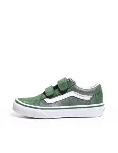 ბავშვის სპორტული ფეხსაცმელი VANS - Old Skool V Tinsel Suede GREEN/TRUE WHITE