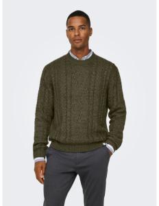 კაცის სვიტერი ONLY & SONS - ONSFLETCHER LIFE REG 5 CABEL CREW KNIT