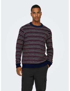 კაცის სვიტერი ONLY & SONS - ONSMUSA REG 3 STRUC CREW KNIT