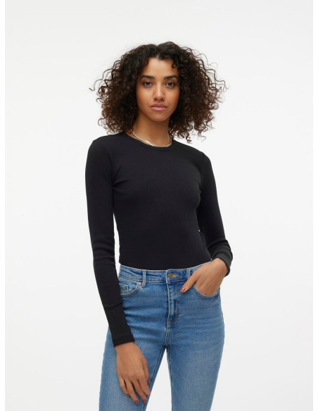 მაისურები Vero Moda - VMCHLOE LS SHORT TOP GA JRS NOOS