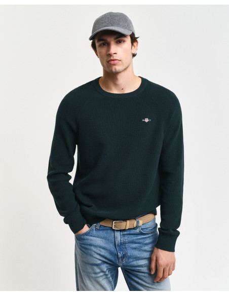 კაცის სვიტერი Gant - COTTON WOOL RIB C-NECK