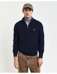 კაცის სვიტერი Gant - COTTON WOOL RIB HALF ZIP