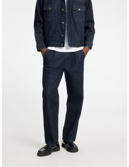 ჯინსი SELECTED HOMME - SLH220-LOOSE KOBE PLEAT 5442 D.BLUE JNS