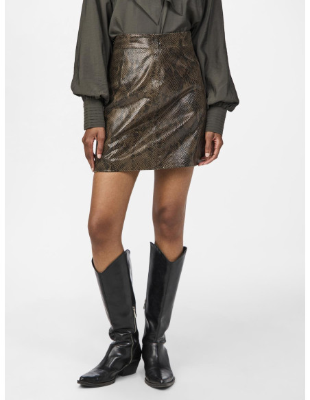 ქვედაბოლო Y.A.S - YASRIVO HW SHORT LEATHER SKIRT