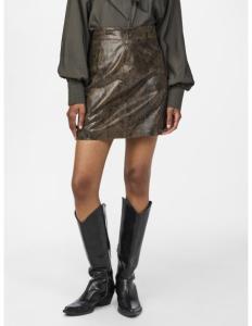 ქვედაბოლო Y.A.S - YASRIVO HW SHORT LEATHER SKIRT