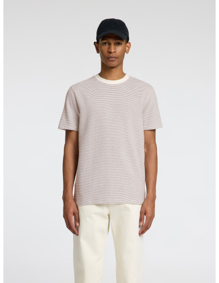 მაისური SELECTED HOMME - SLHWYATT STRUCTURE STRIPE SS O-NECK TEE