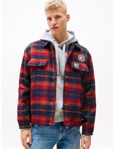 კაცის ქურთუკი Tommy Jeans - TJM CHECK JACKET WITH PATCHES