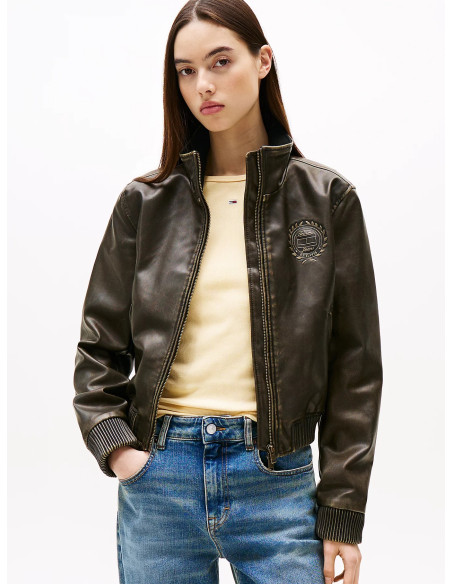 ქურთუკი Tommy Jeans - TJW PU WASHED BOMBER