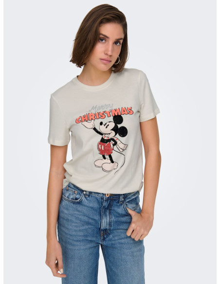 მაისურები ONLY - ONLMICKEY LIFE REG S/S TOP BOX XMAS JRS