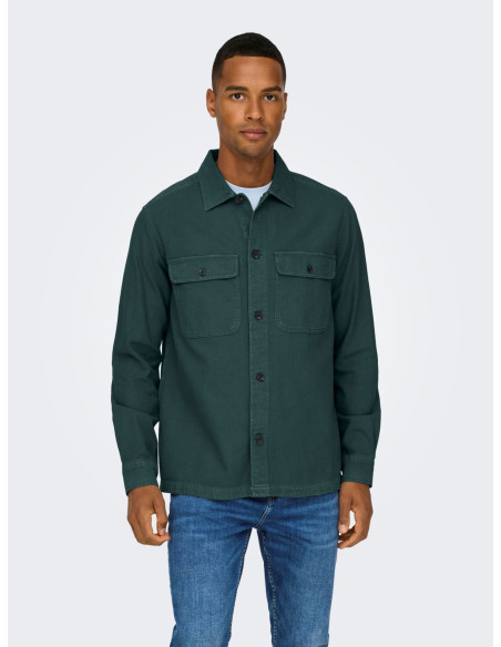 პერანგი ONLY & SONS - ONSOLIVER TWILL OVERDYE OVERSHIRT BF
