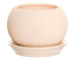 კერამიკული ქოთანი Oriana Shar აბრეშუმი ჩალისფერი 7.5x8.5 სმ 0.4 ლ