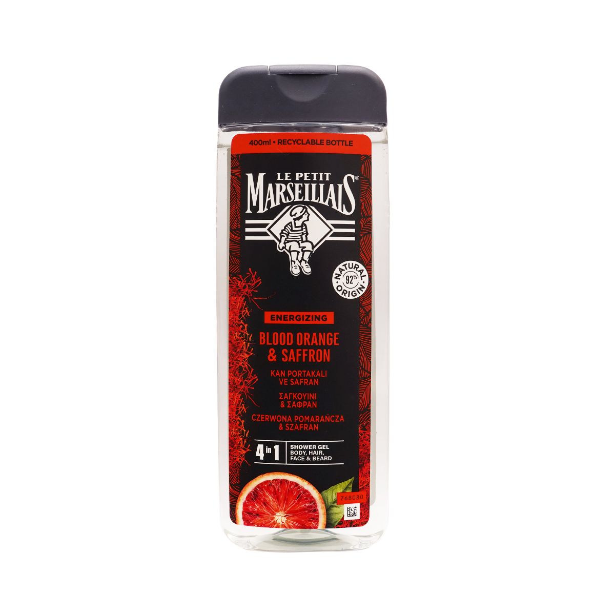 კაცის შხაპ-გელი წითელი ფორთხალი 400 მლ 5926 Le Petit Marseillais - ლე პეტიტ მარსელიე