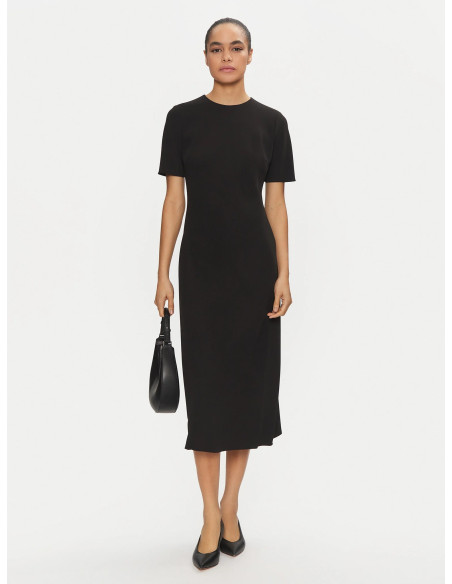 კაბა CALVIN KLEIN - HEAVY CREPE F&F HS MIDI DRESS