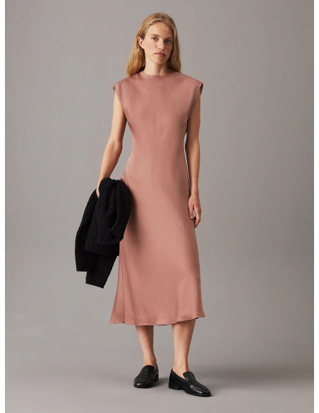 კაბა CALVIN KLEIN - HEAVY SHINE VISCOSE SHIFT DRESS