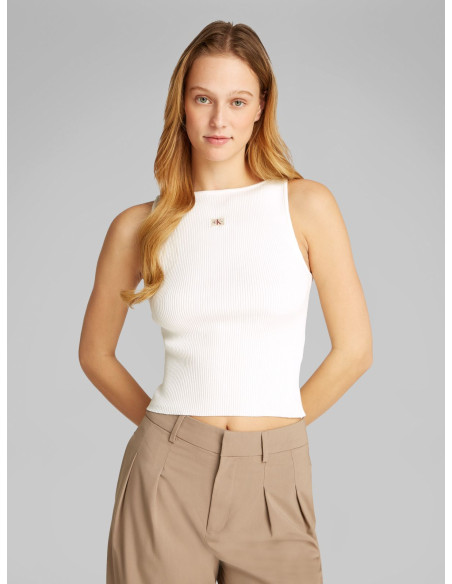 მაისურები CALVIN KLEIN - WOVEN LABEL SWEATER TOP