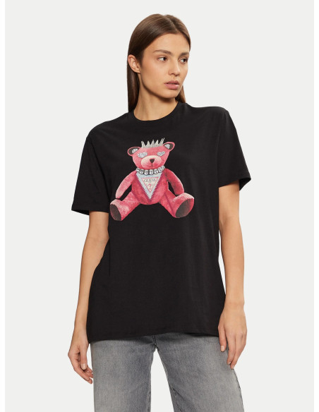 მაისურები GUESS - SS PINK BEAR NEW CREW TEE