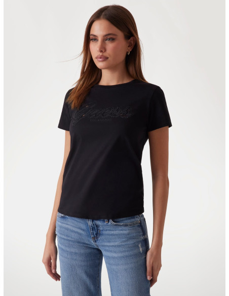მაისურები GUESS - SS SCRIPT LACE LOGO EASY TEE