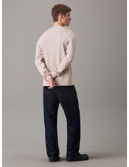 მაისური CALVIN KLEIN - WOVEN LABEL WAFFLE LS TEE