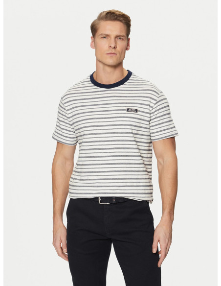 მაისური GUESS - MARINA STRIPED INDIGO SS KNIT