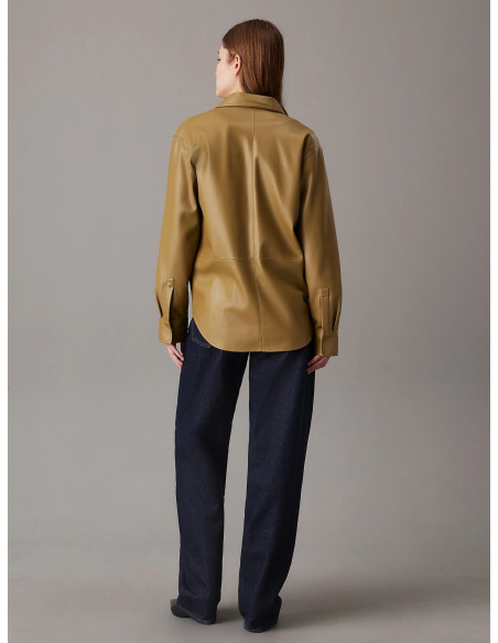 პერანგი CALVIN KLEIN - FAUX LEATHER REGULAR SHIRT