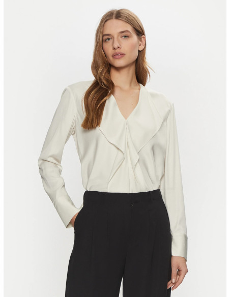პერანგი CALVIN KLEIN - NATURAL SHEEN LS DRAPED BLOUSE