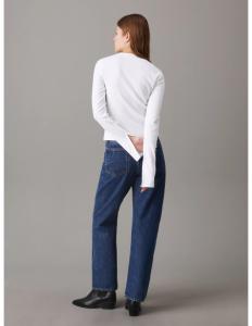 მაისურები CALVIN KLEIN - WOVEN LABEL RIB LS TOP