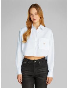 პერანგი CALVIN KLEIN - WOVEN LABEL CROPPED SHIRT